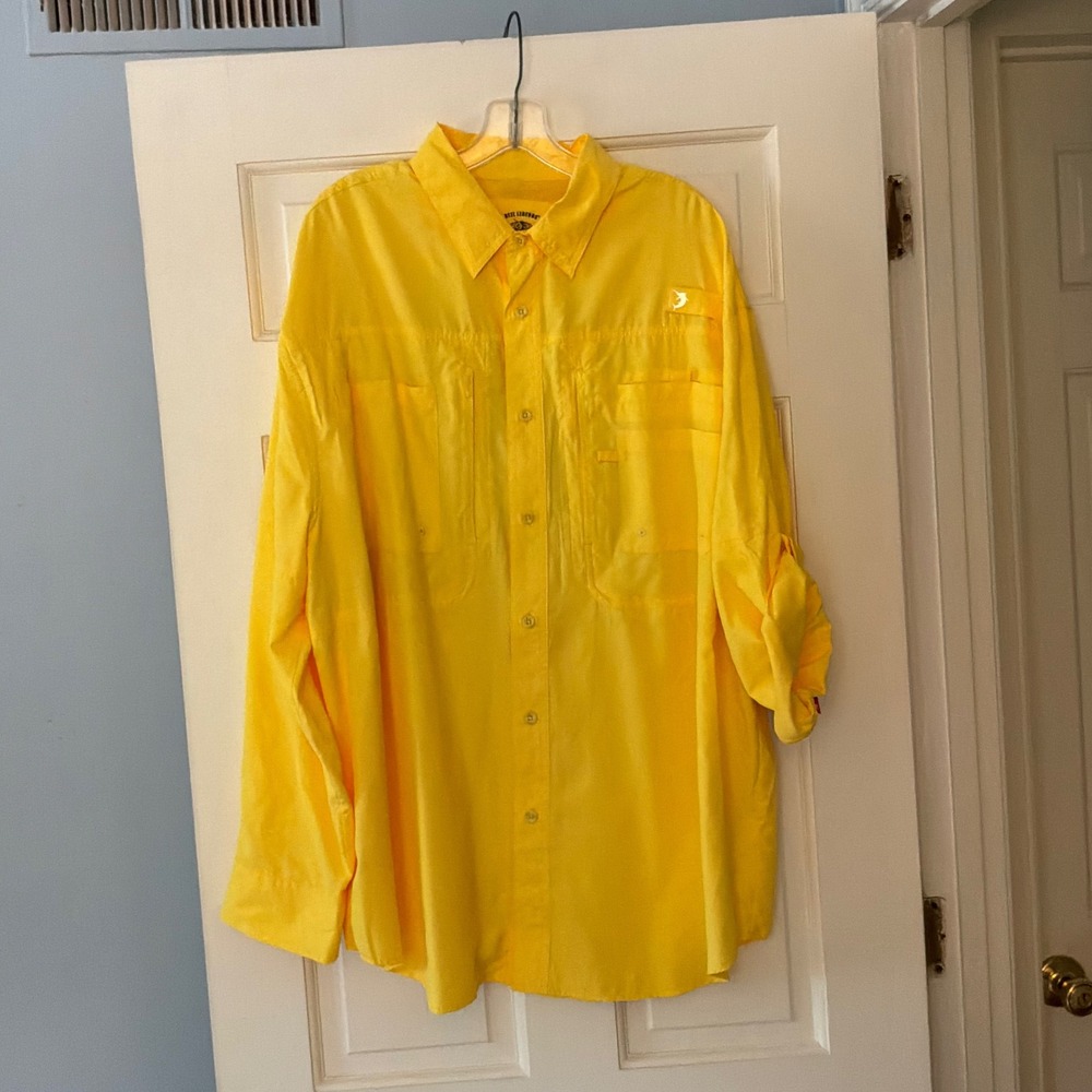 Reel Legends Saltwater Shirt Yellow Mens XXL 2XL NEW Fishing Performance Outdoor